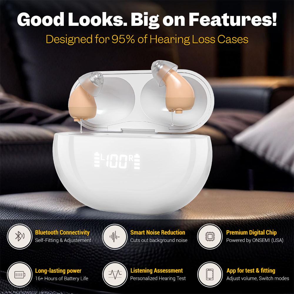 Discreet CIC Rechargeable Hearing Aids with App Control