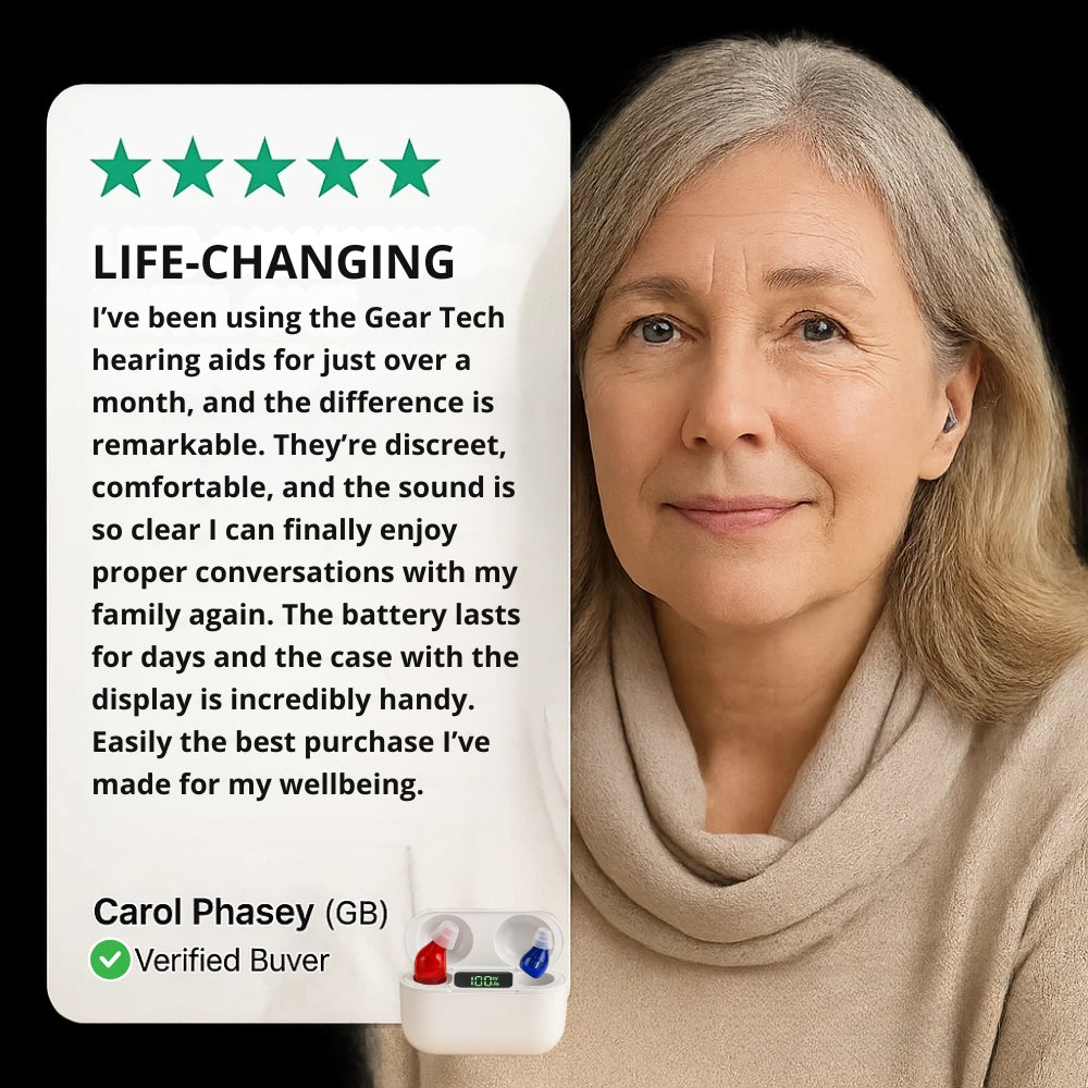 In-Ear Rechargeable Hearing Aids Offering Clear Sound, Long-Lasting Battery, and Comfortable Fit for Everyday Use