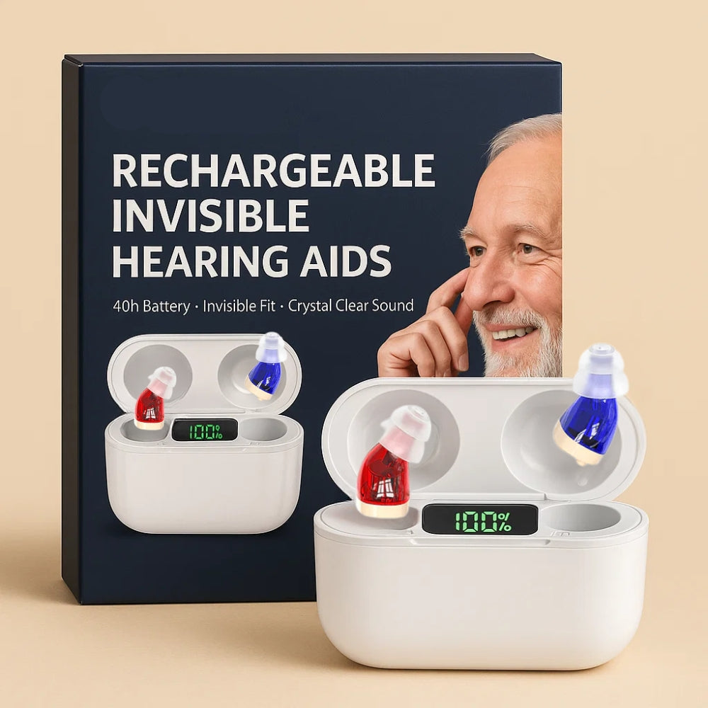In-Ear Rechargeable Hearing Aids Offering Clear Sound, Long-Lasting Battery, and Comfortable Fit for Everyday Use